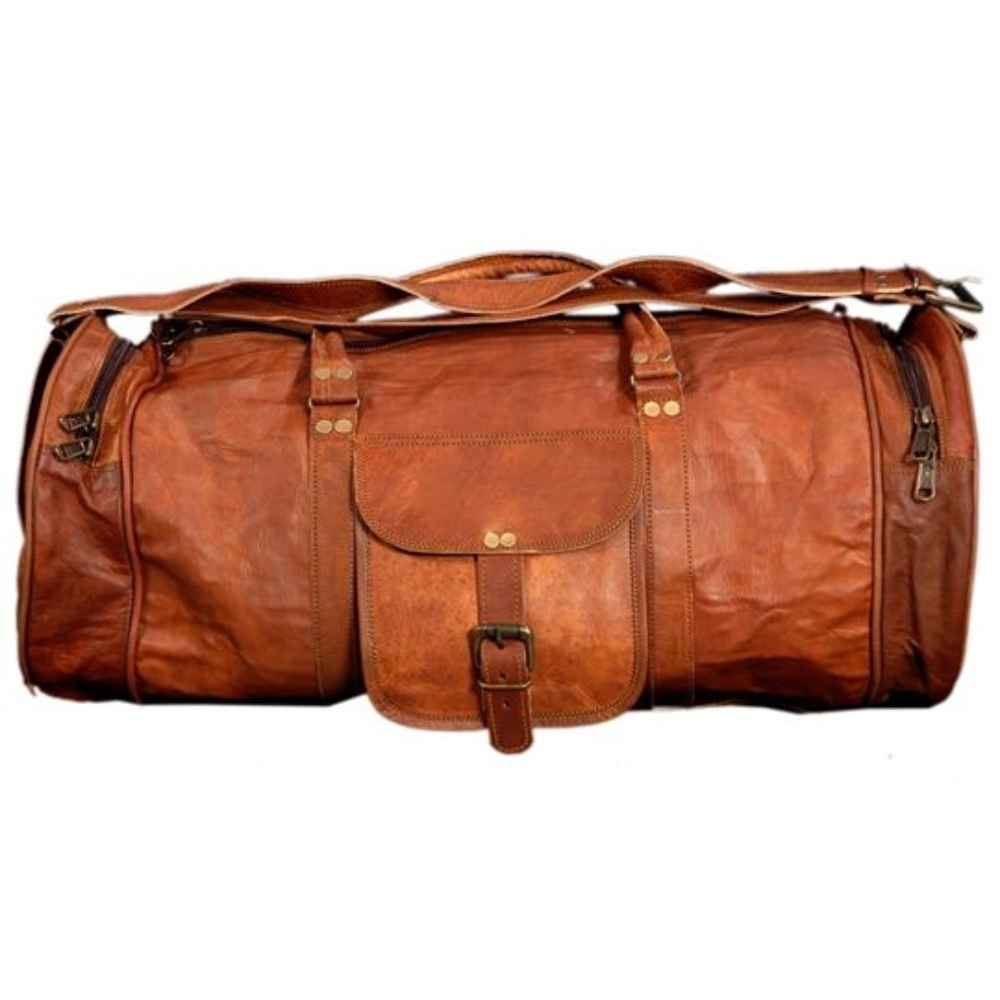 Handmade Organic durable Leather travel Duffle Bag